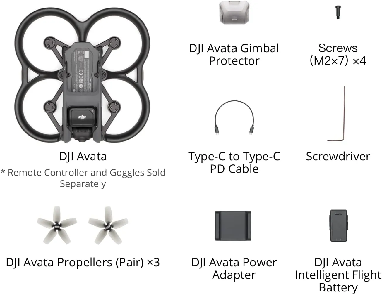 DJI Avata, First-Person View Drone with 4K Stabilized Video, Super-Wide 155° FOV, Built-in Propeller Guard, HD Low-Latency Transmission, Black, FAA Remote ID Compliant