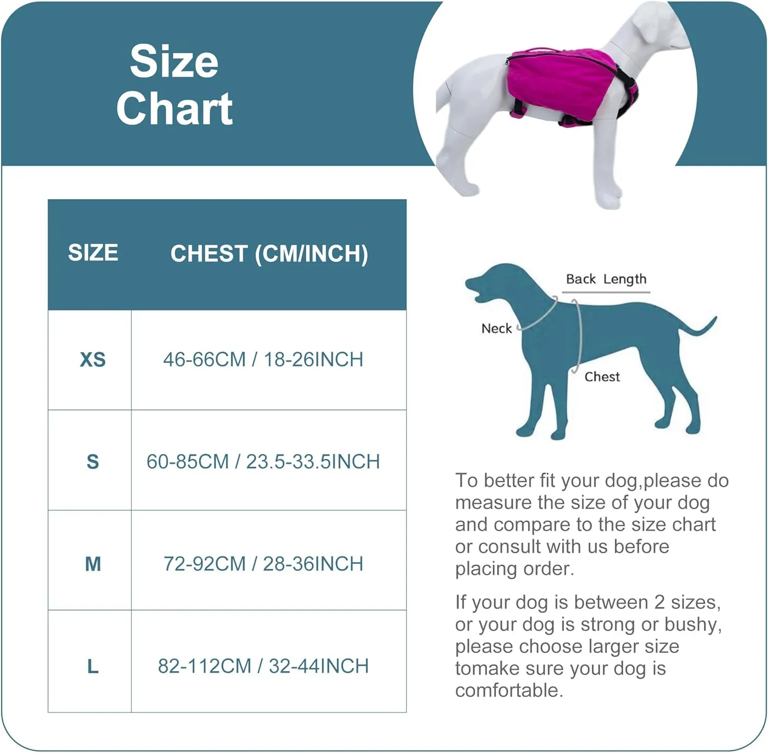 Dog Backpack for Hiking, Multifunctional Dog Day Pack Zippered Travel Dog Saddle Bag Outdoor Hiking Backpack with 2 Capacious Side Pockets for Small Medium Large Dogs Black XS