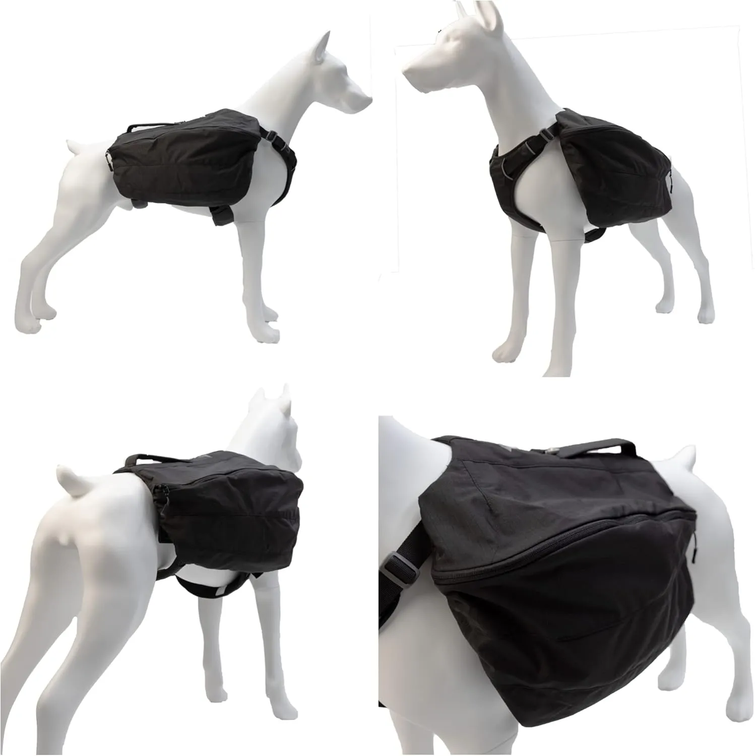 Dog Backpack for Hiking, Multifunctional Dog Day Pack Zippered Travel Dog Saddle Bag Outdoor Hiking Backpack with 2 Capacious Side Pockets for Small Medium Large Dogs Black XS