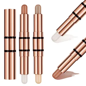 Double Head Makeup Stick-Highlighter & Contour, Face Shaping Contouring Sticks, Highlighter Contour Stick, Fast and Simple Operation for Beginners, Makeup Like A Pro (Brightening Matte, 1)