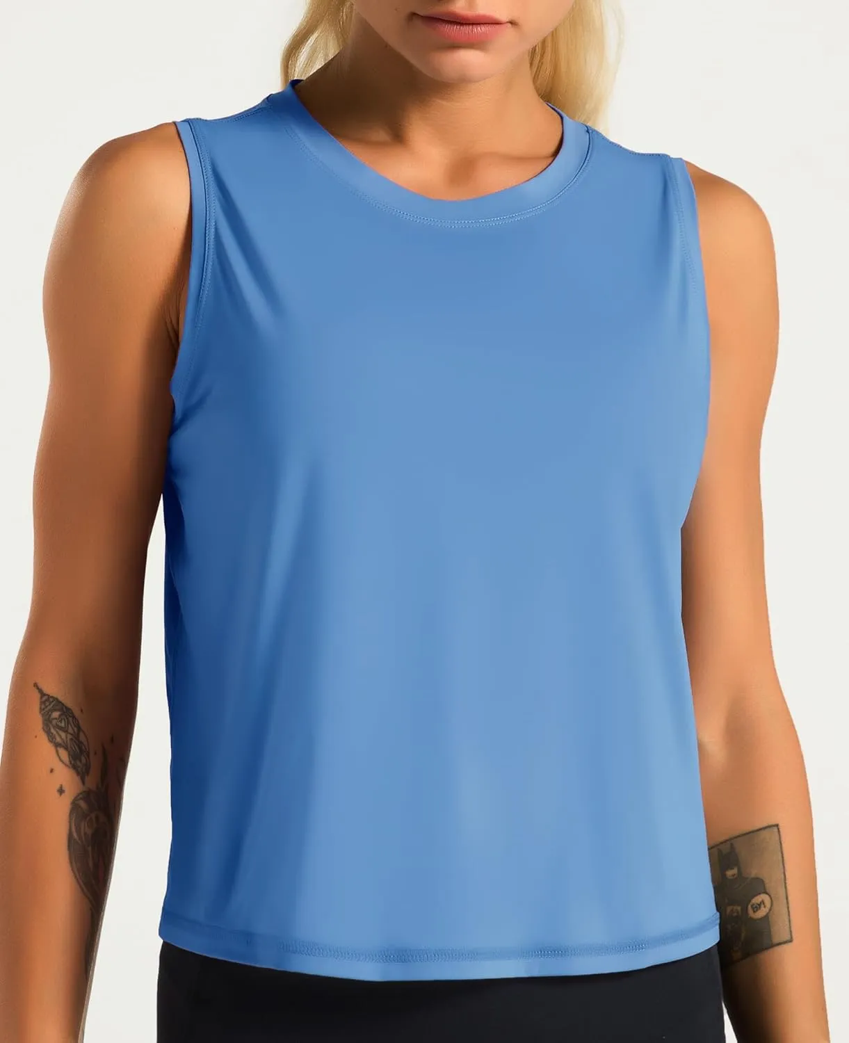 Dragon Fit Women Sleeveless Yoga Tops Workout Cool T-Shirt Running Short Tank Crop Tops