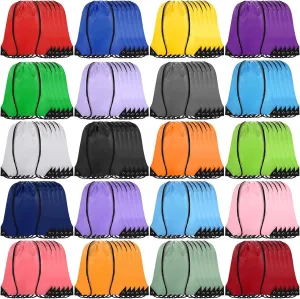 Drawstring Backpack Bulk 120 PCS, Drawstring Bags String Backpack Cinch Sack Gym Bags for Sport Trip Beach Swimming, 20 Color