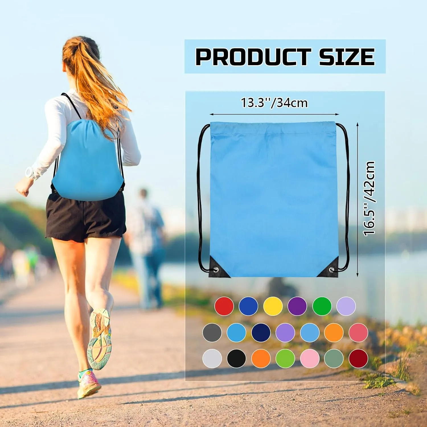 Drawstring Backpack Bulk 120 PCS, Drawstring Bags String Backpack Cinch Sack Gym Bags for Sport Trip Beach Swimming, 20 Color