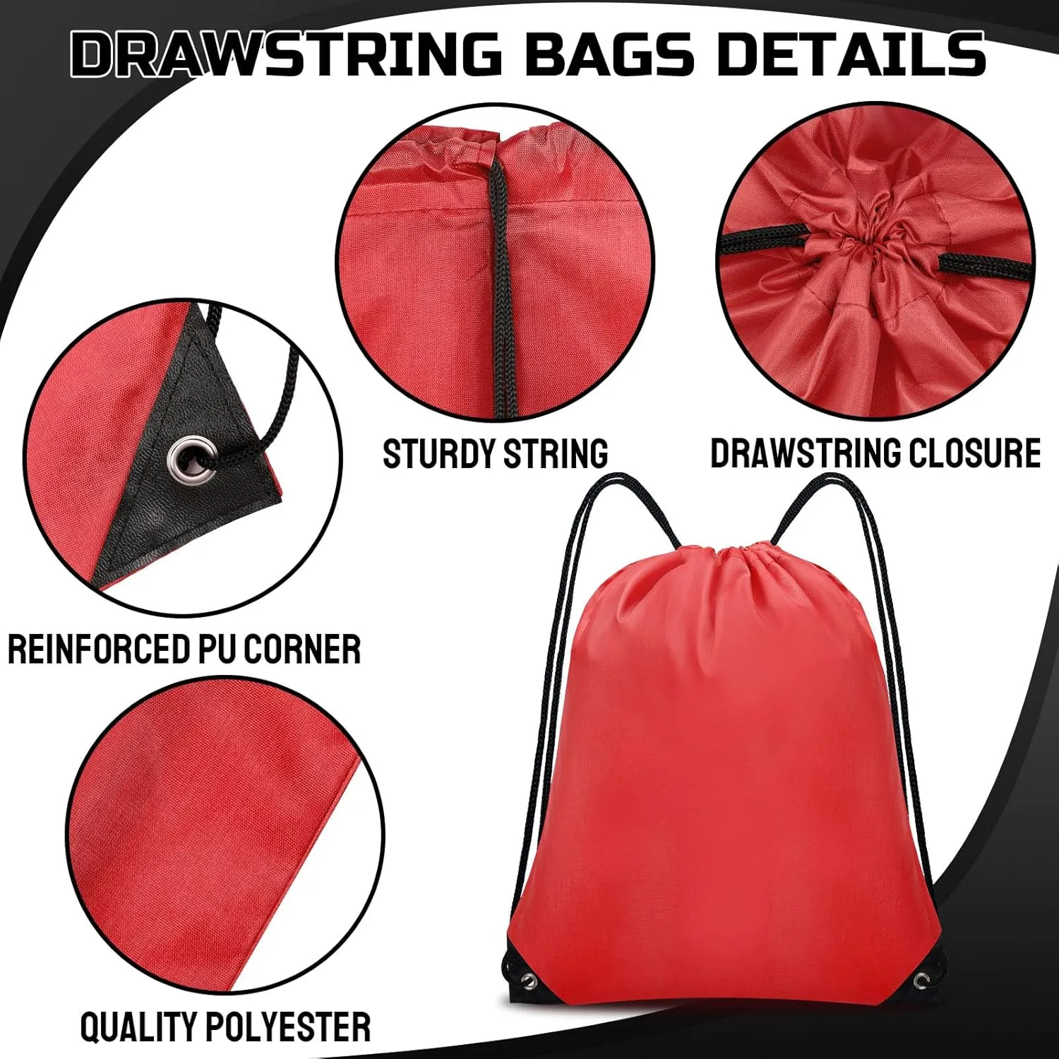 Drawstring Backpack Bulk 120 PCS, Drawstring Bags String Backpack Cinch Sack Gym Bags for Sport Trip Beach Swimming, 20 Color