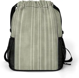 Drawstring Backpack Sport Gym French Stripe Pattern Sackpack Bag With Side Pocket Resistant Sackpack for Women Men