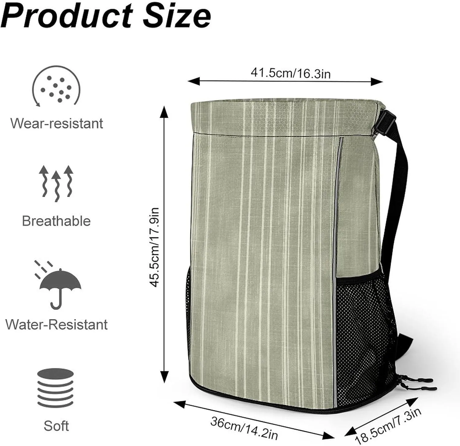 Drawstring Backpack Sport Gym French Stripe Pattern Sackpack Bag With Side Pocket Resistant Sackpack for Women Men