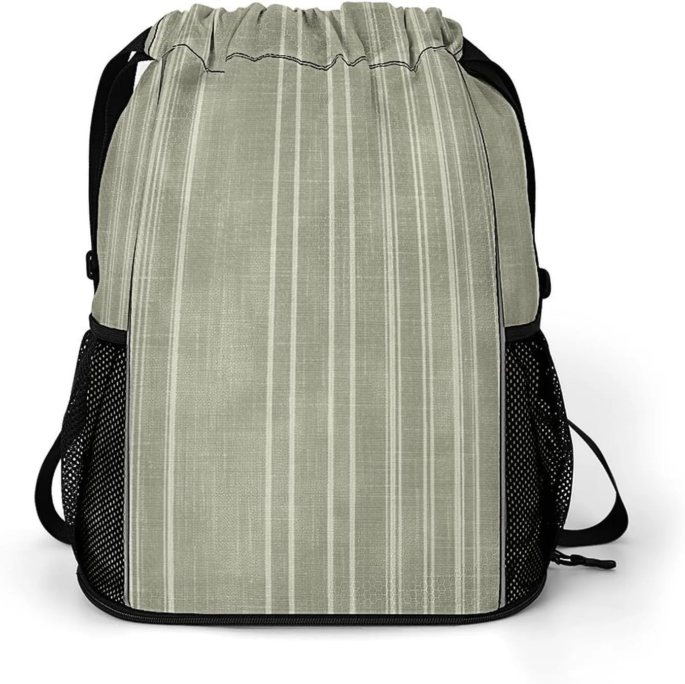 Drawstring Backpack Sport Gym French Stripe Pattern Sackpack Bag With Side Pocket Resistant Sackpack for Women Men