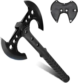 Dream Reach Hatchet Axe, Camping Hatchet and Survival Axe with Nylon Sheath, Double Headed Outdoor Axe for Camping, Splitting Wood, and Bushcraft, Ideal Gifts for Men Black