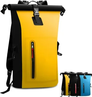 Dry Bags Waterproof Backpack for Women Men, 25L Roll Top Floating Bag for Kayaking, Hiking, Fishing, Camping, Beach (Yellow)