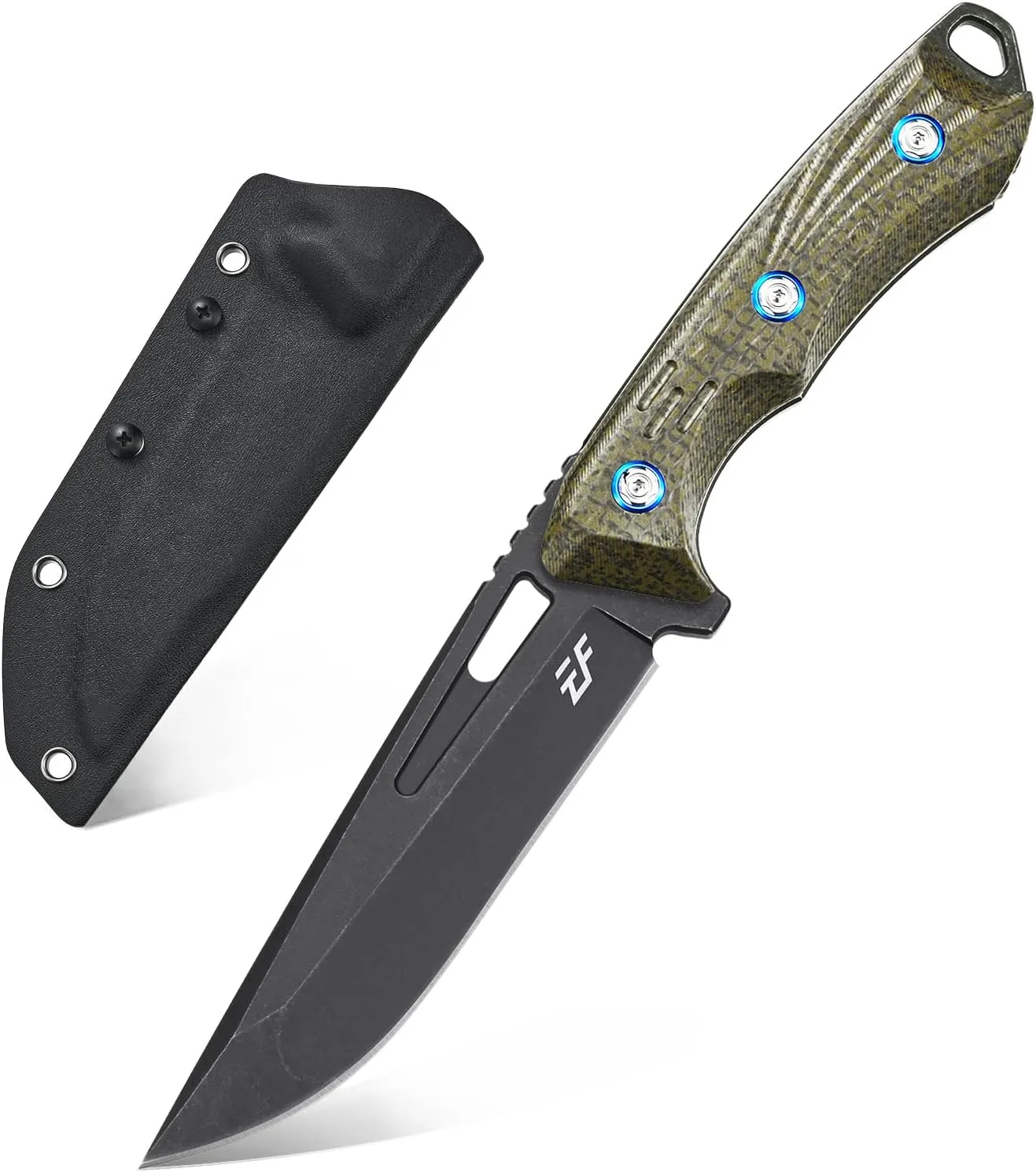 Eafengrow EF127 Fixed Blade Knife 14C28N Steel Blade, G10/Micarta Handle Full Tang Fixed Knifes for Working Camping Hunting Survival Heavy Duty EDC Tool Knife