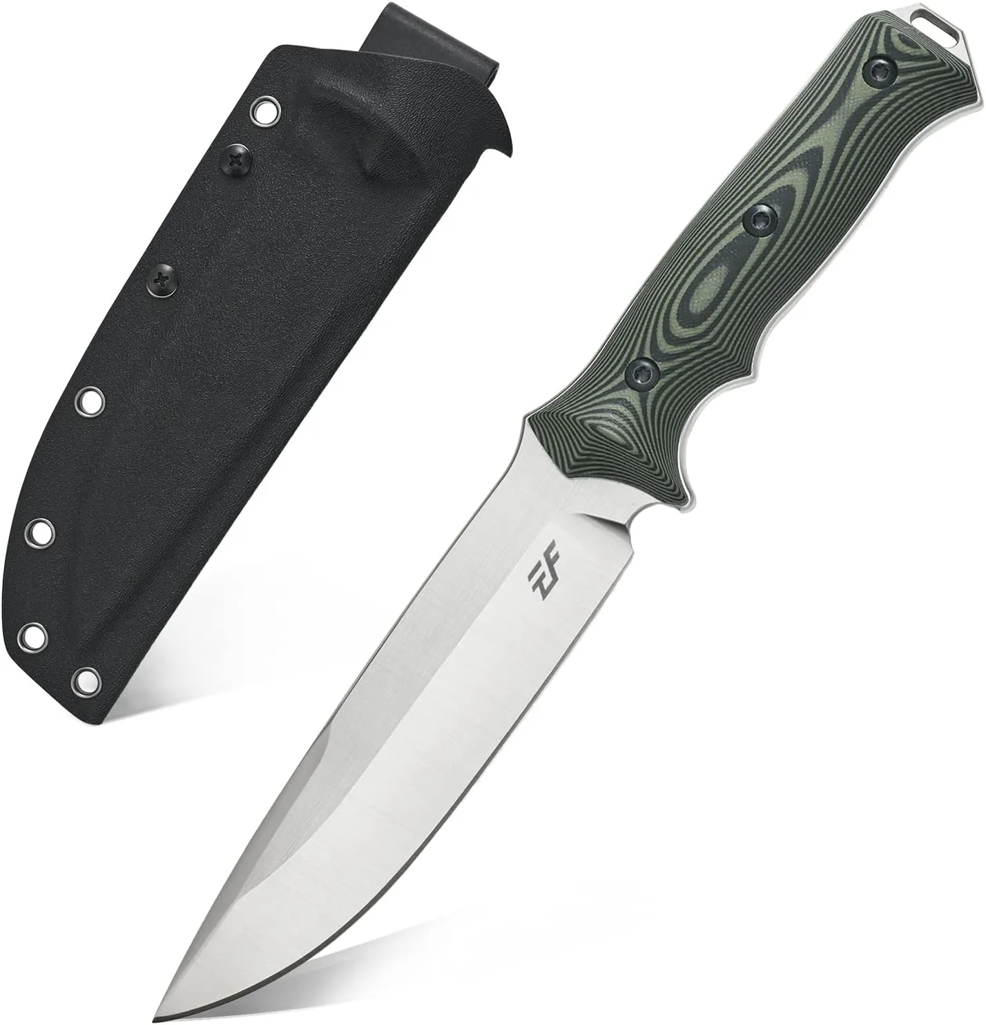 Eafengrow EF128 Fixed Blade Knife DC53 Steel Blade, Two Tone G10 Handle Full Tang Fixed Knifes Straight Knife for Working Camping Hunting Adventure EDC Tool Knife