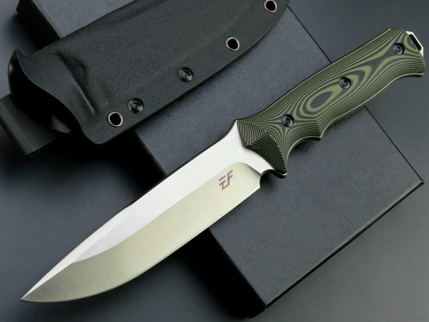 Eafengrow EF128 Fixed Blade Knife DC53 Steel Blade, Two Tone G10 Handle Full Tang Fixed Knifes Straight Knife for Working Camping Hunting Adventure EDC Tool Knife