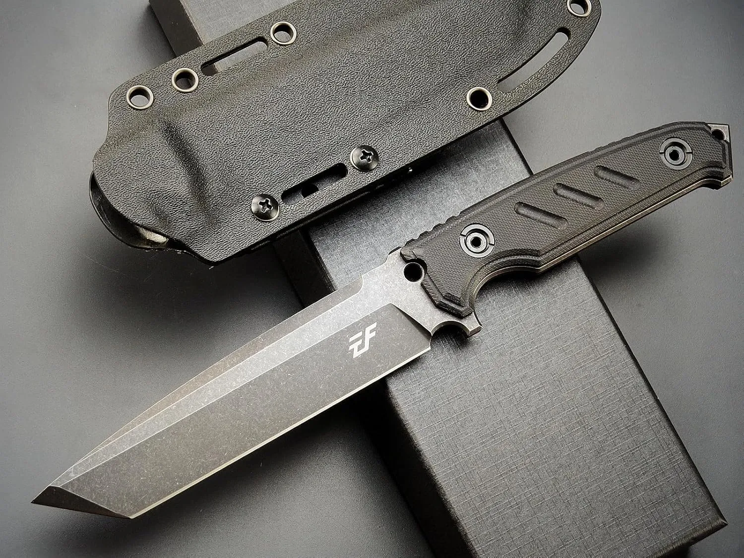 Eafengrow EF129 Fixed Blade Knife, DC53 Steel Tanto Blade,G10 Handle Full Tang Fixed Knifes Straight Knife for Camping Hunting Adventure Survival and EDC Tool