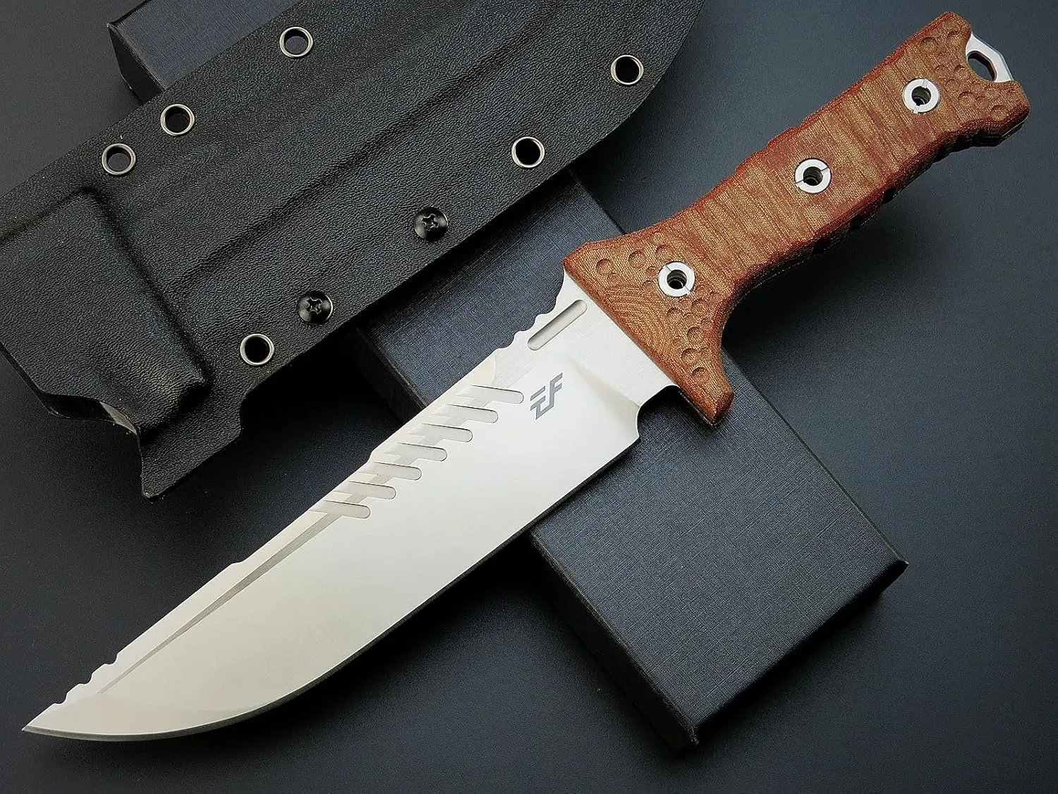 Eafengrow EF141 Fixed Blade Knife, AUS-10 Steel Blade,Micarta Handle Full Tang EDC Tool Straight Knife for Working Camping Survival