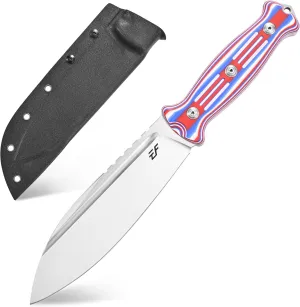 Eafengrow EF149 Fixed Blade Knife N690 Steel Blade Colorful G10 Handle Full Tang EDC Straight Knife for Hunting Camping Adventure