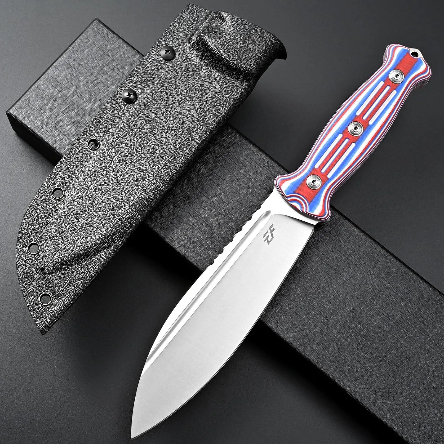 Eafengrow EF149 Fixed Blade Knife N690 Steel Blade Colorful G10 Handle Full Tang EDC Straight Knife for Hunting Camping Adventure