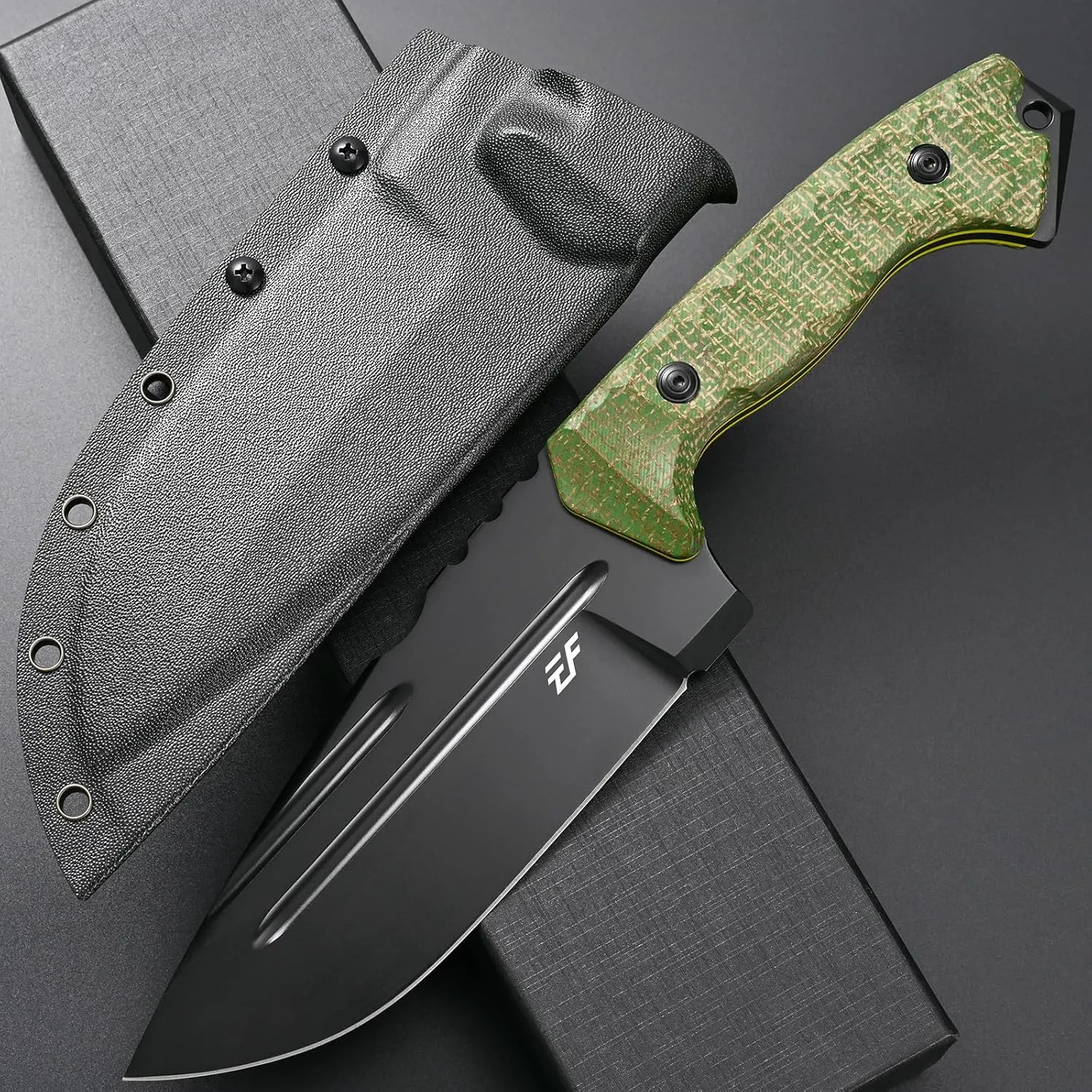 Eafengrow EF154 Fixed Blade Knife Nitro-V Stainless Steel Blade Micarta Handle Full Tang EDC Straight Knife for Outdoor Working Camping