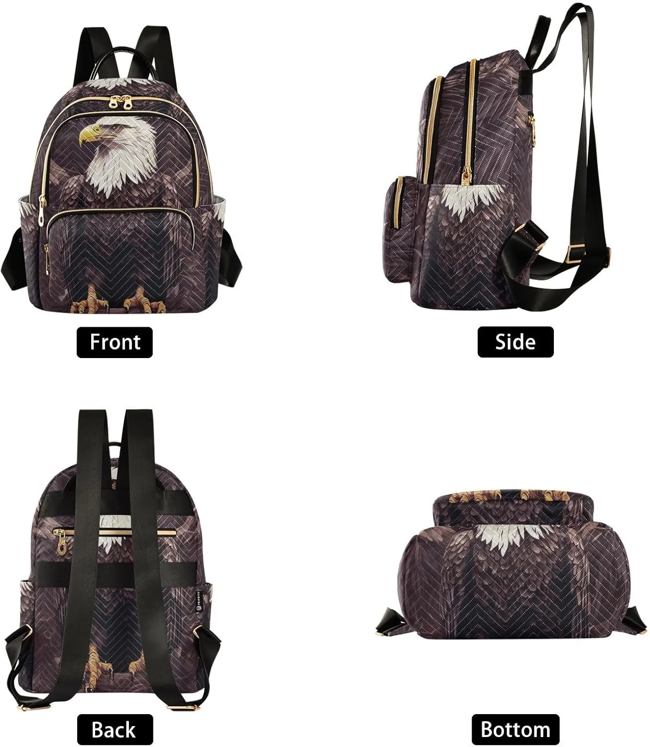 Eagle Mini Backpack Purse for Women Cute Small Backpack Light Weight Fashion Daypack for Work Travel Daily Backpack (Small Pattren 4)