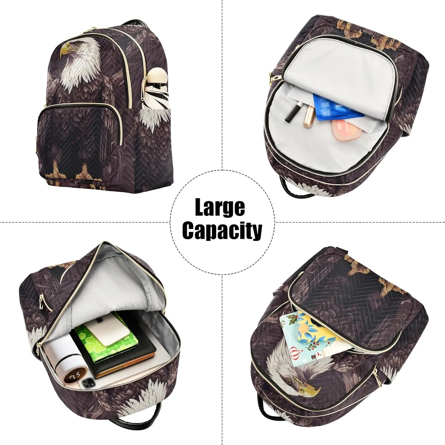 Eagle Mini Backpack Purse for Women Cute Small Backpack Light Weight Fashion Daypack for Work Travel Daily Backpack (Small Pattren 4)