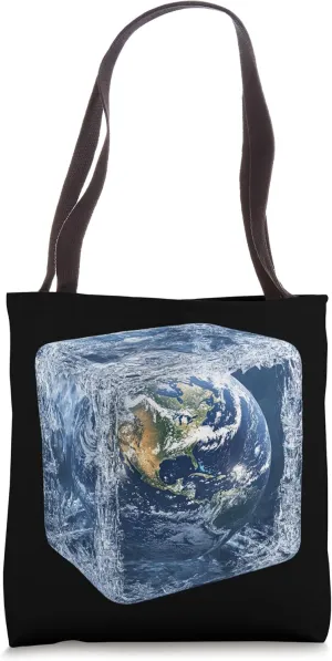 Earth Encased in Ice for Climate Awareness Tote Bag