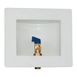 Eastman 1/2 Inch Sweat Connection x 1/4 Inch OD Compression Ice Maker Outlet Box, Quarter Turn Ball Valve, Pre-Assembled, 60232