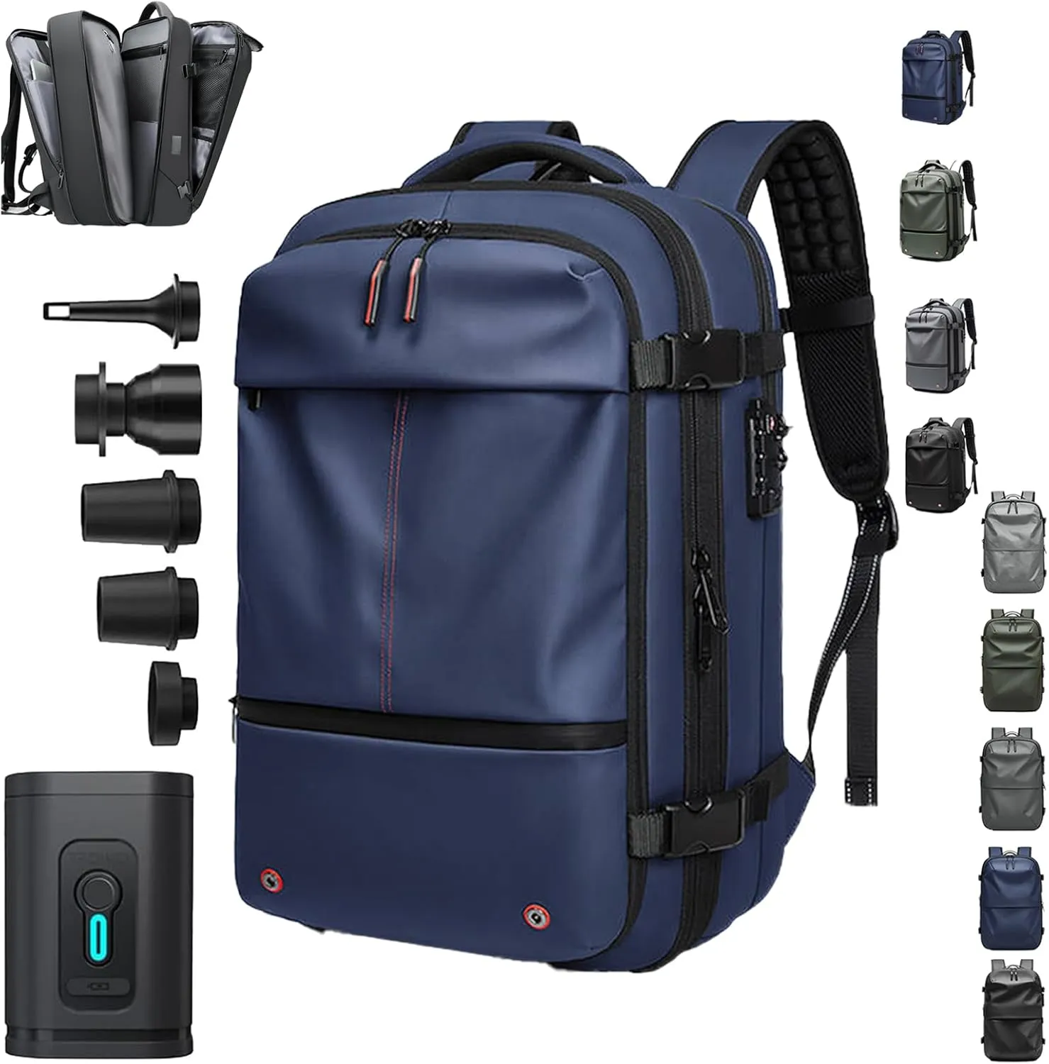 Easy Vac Pack Backpack, Easy Vac Backpack, Easyvacpack 60l Large Capacity Waterproof Anti-Theft Travel Bag (Classic-Blue)