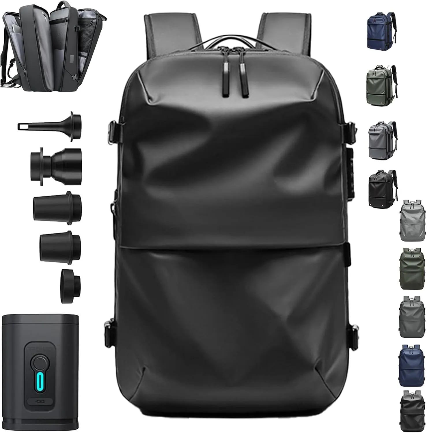 Easy Vac Pack Backpack, Easy Vac Backpack, Easyvacpack 60l Large Capacity Waterproof Anti-Theft Travel Bag (Prestige-Black)