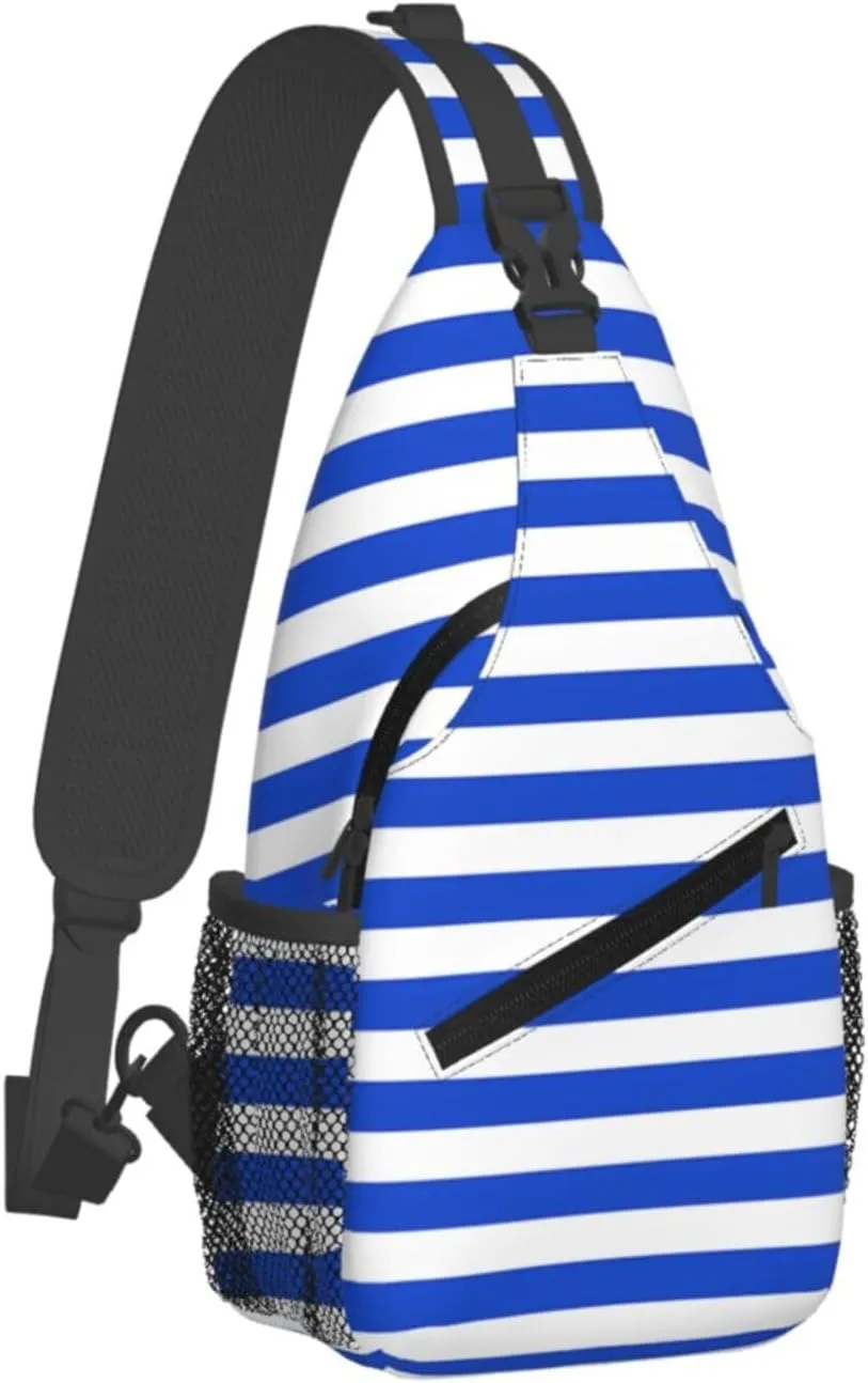 El Salvador Honduras Flag Stripes Crossbody Bag Cross Chest Bag Adjustable Sling Backpack Sports Gym Shoulder Bags Travel Cycling Daypack Diagonally Casual Rucksack