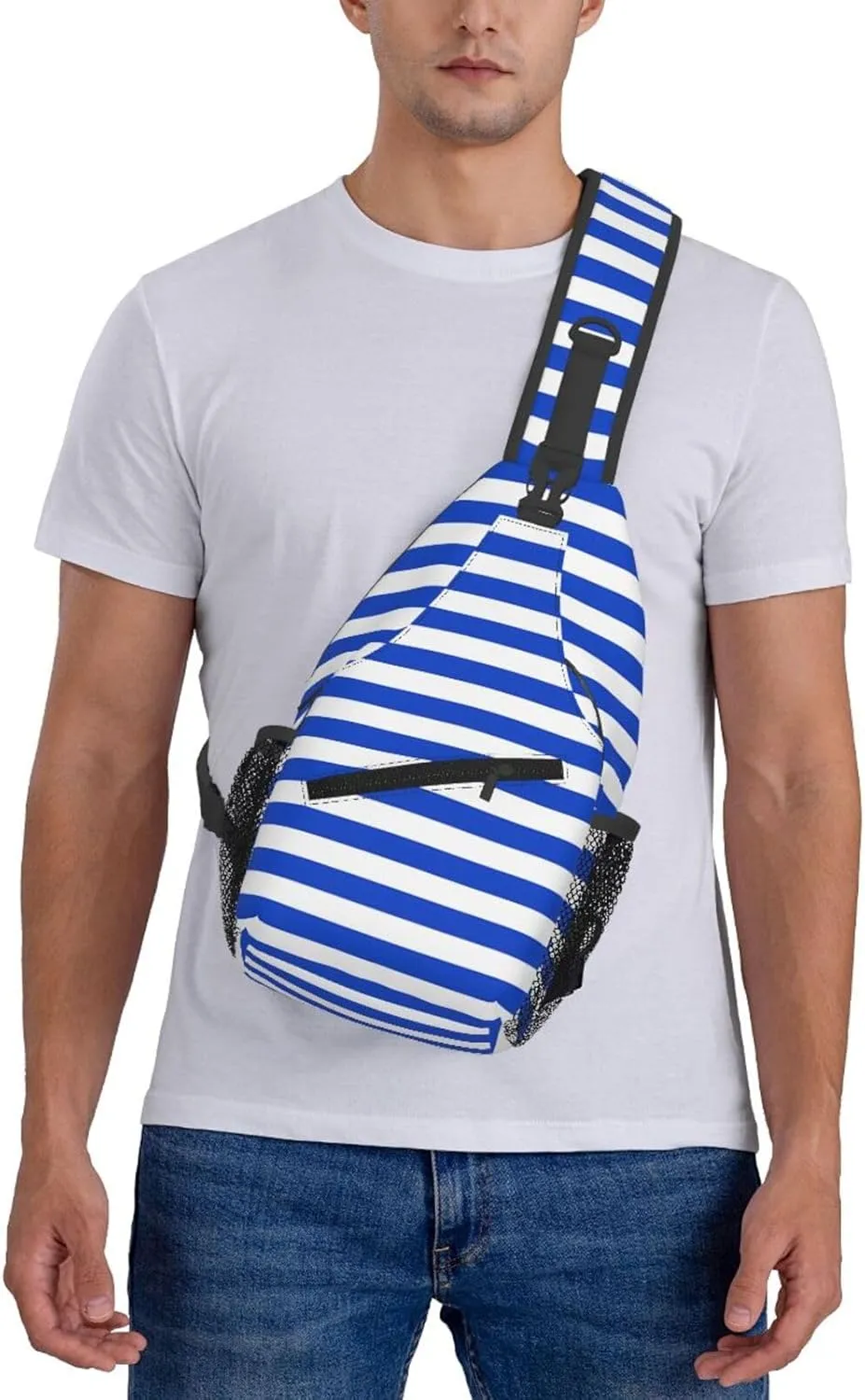 El Salvador Honduras Flag Stripes Crossbody Bag Cross Chest Bag Adjustable Sling Backpack Sports Gym Shoulder Bags Travel Cycling Daypack Diagonally Casual Rucksack