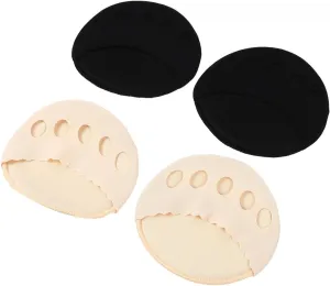 Elastic Half Insoles for Women 2 Pairs Ice Silk Socks Forefoot Pads Heel Pads for Sandals Comfortable Lightweight