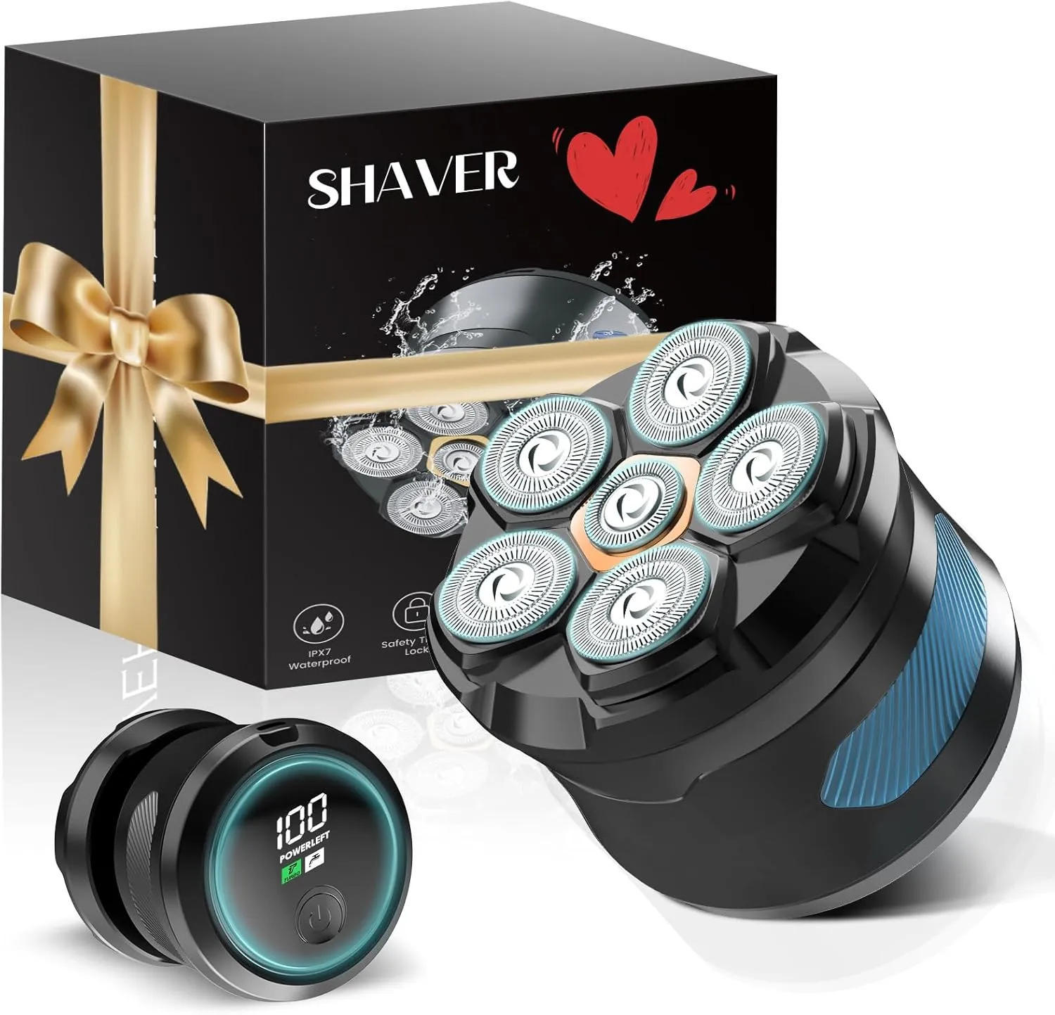 Electric Razors for Women, 6D Electric Shaver for Women Legs, Painless Hair Remover with Magnetic Head, Lady Bikini Shaver for Whole Body, Blue