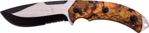 Elk Ridge 9.25" Fixed Bladed Camo Hunting Knife   Fire Starter & Sheath ER537JC