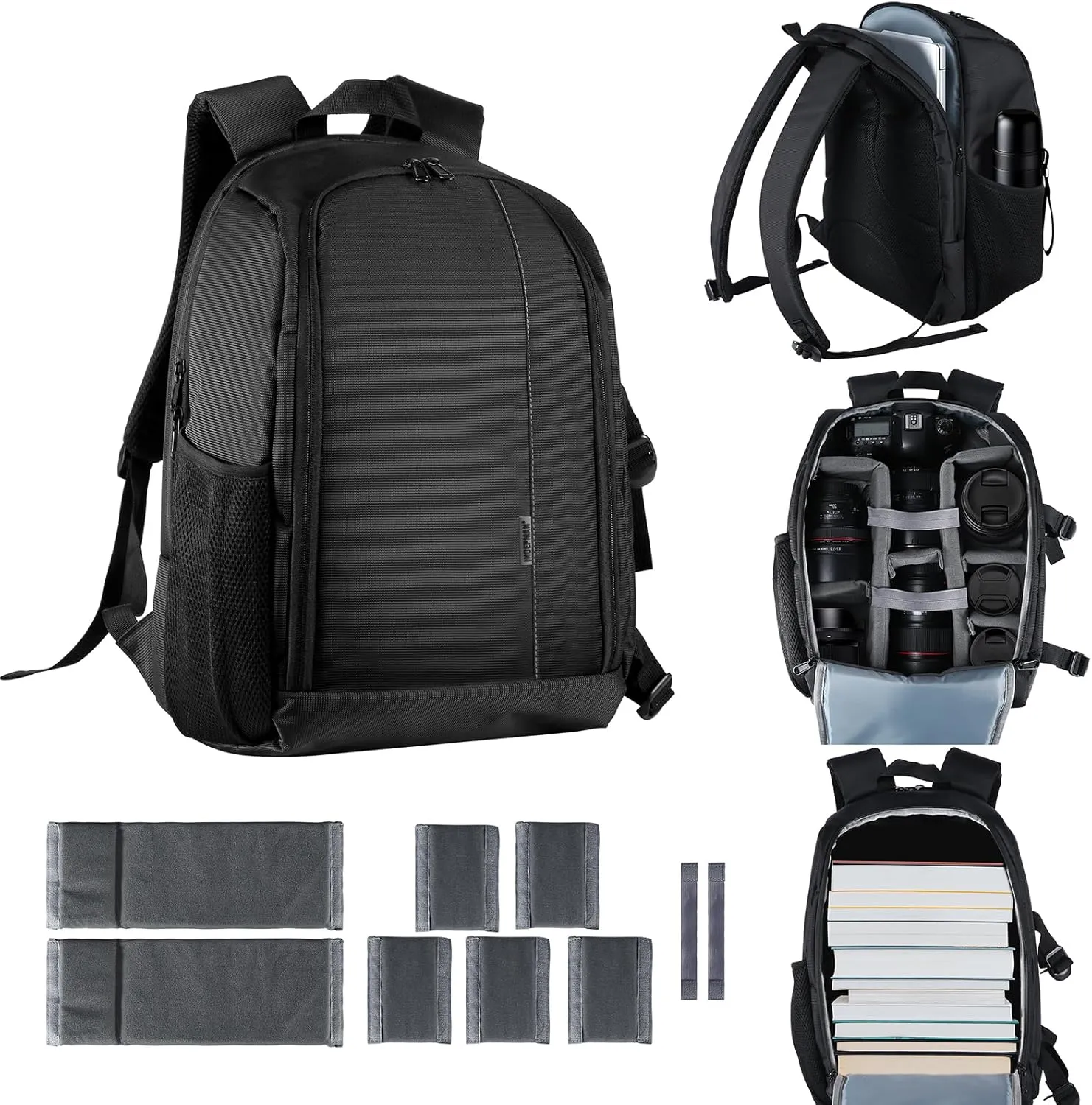 EMART Camera Bag Backpack Professional for DSLR/SLR Mirrorless Camera Accessories with Waterproof Rain Cover & Laptop Compartment, Photography Case for Sony Canon Nikon Camera and Lens