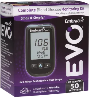 Embrace EVO Blood Glucose Meter All in One Starter Kit