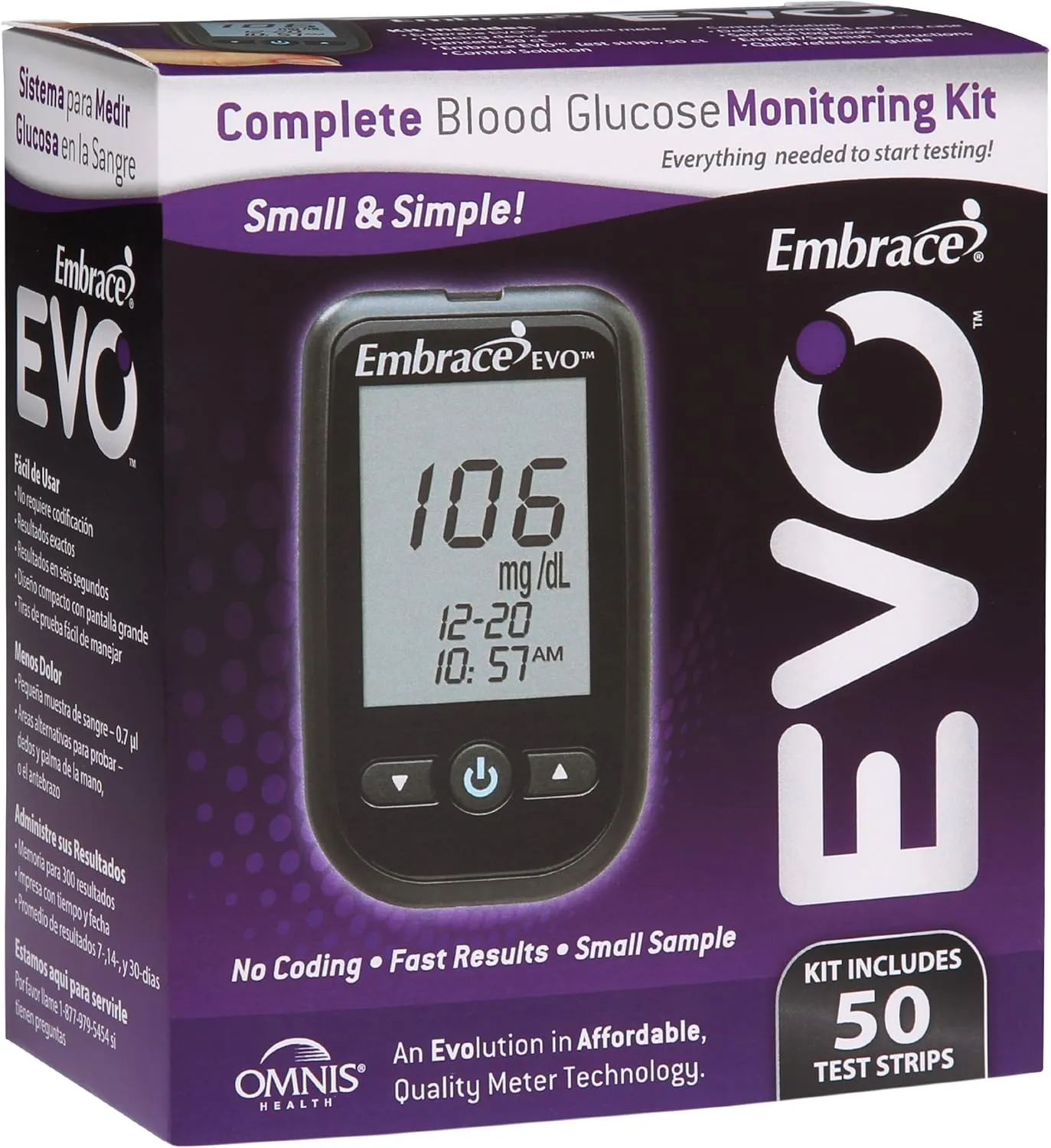 Embrace EVO Blood Glucose Meter All in One Starter Kit