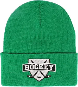Embroidered Ice Hockey Thick and Warm Skull Cap Cuffed Beanie Men Women Kids