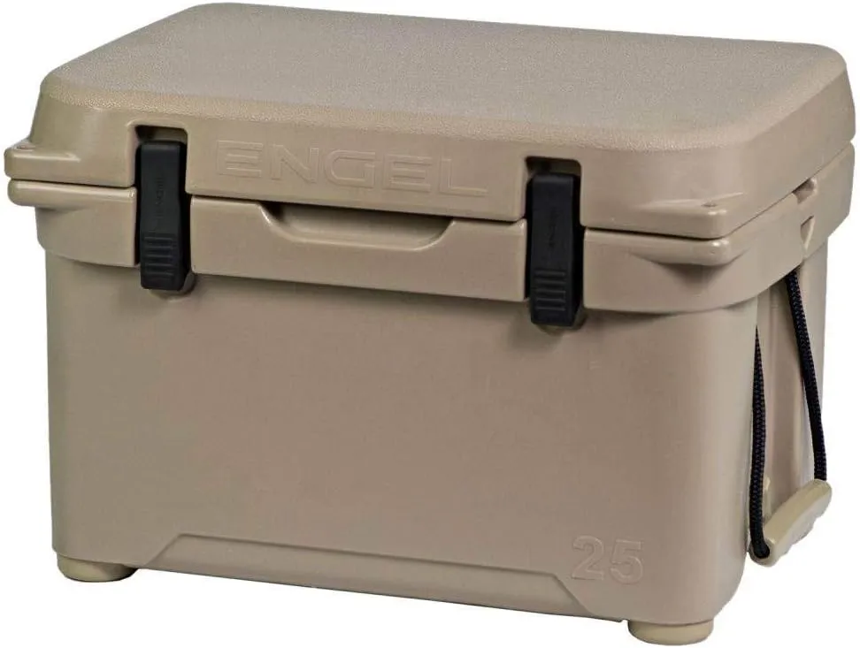 ENGEL 25 High Performance 5.28 Gallon 24 Can High Performance Durable Rotationally Molded Ice Cooler for Camping, Hunting, and Fishing