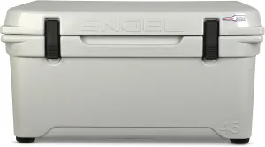 Engel Coolers ENG45 Cooler | 40 Can High Performance Durable Seamless Rotationally Molded Ice Box for Camping, Hunting, and Fishing - Haze Gray