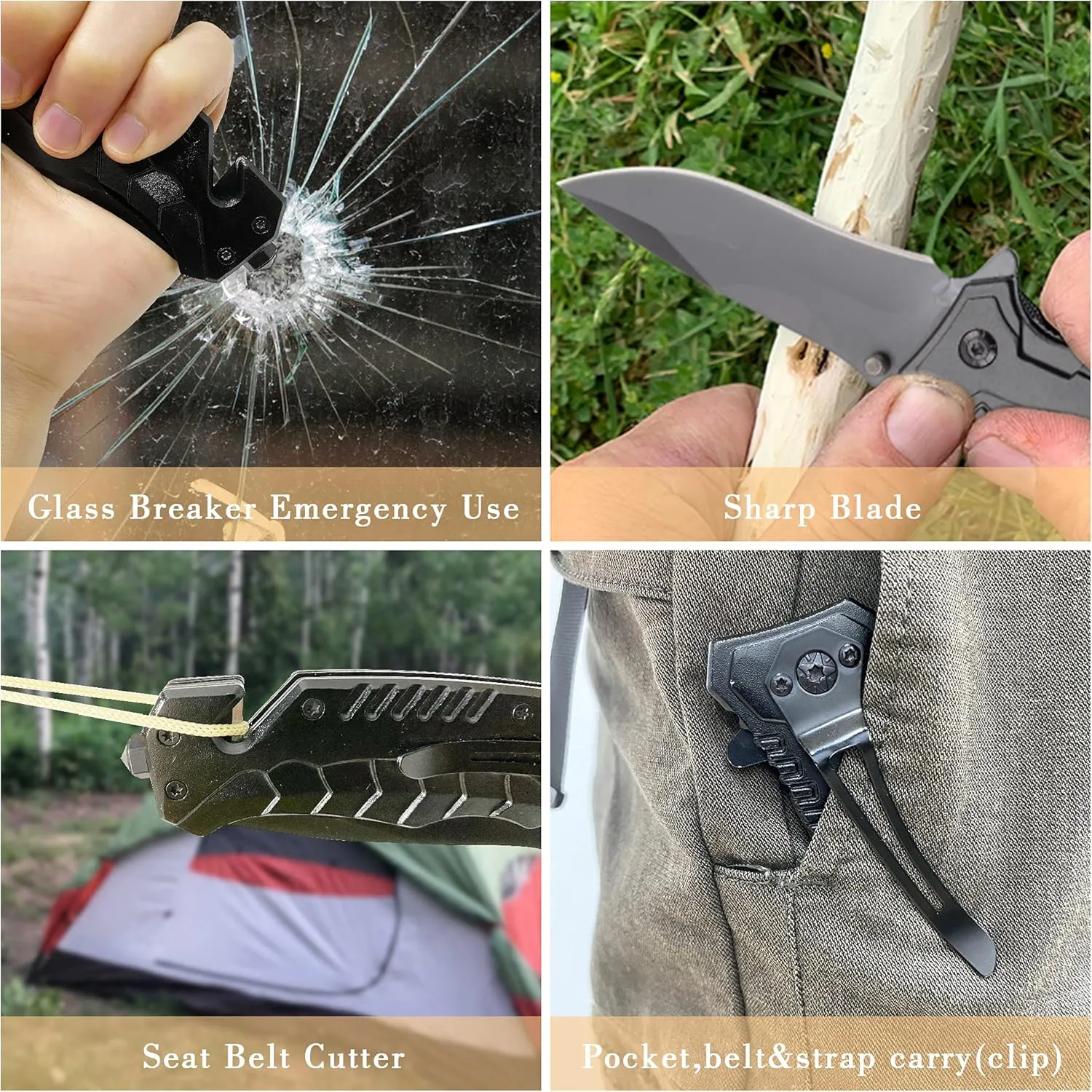Engraved Pocket Knife for Groomsmen Best Man Father of the Bride Father of the Groom Groomsmen Gifts for Wedding Camping Knife with Window Glass Breaker and Seatbelt Cutter