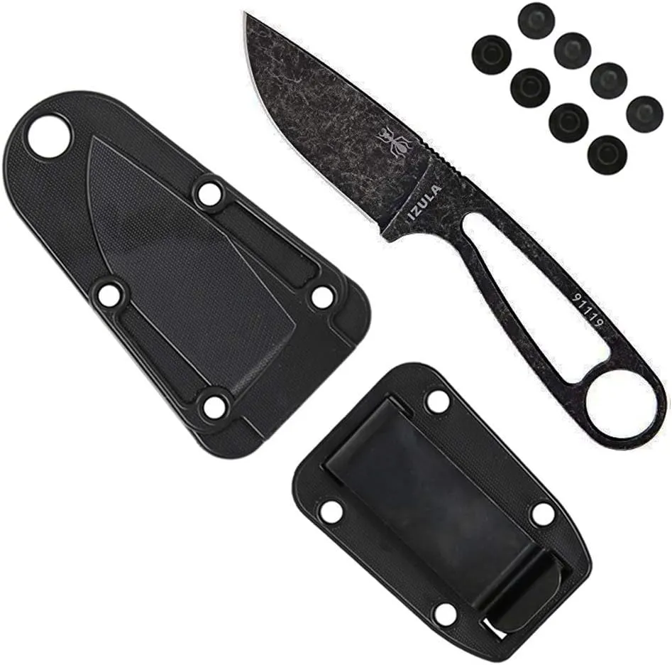 ESEE Izula Fixed Blade Knife w/Molded Polymer Sheath and Clip Plate