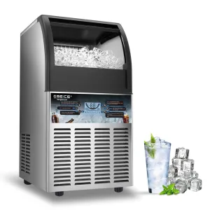ETL Safe & Hygiene Certification Commercial Ice Maker - 100lbs/24H, Freestanding Fast Ice Maker Machine, Self-Cleaning Ice Machines with LED Display, for Bar Hotel Restaurant