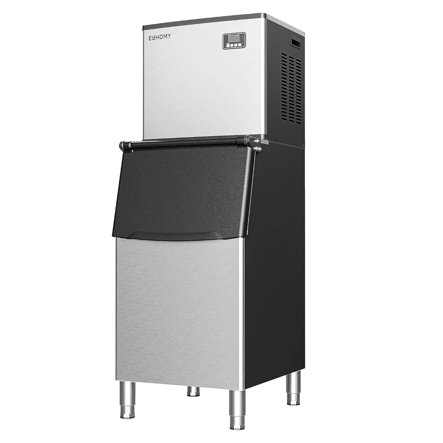 EUHOMY Commercial Ice Maker Machine 400Lbs/24H, SECOP Compressor&ETL Approval, Industrial Ice Machine, 250Lbs Storage, Ice Ready in 8-15 min, Stainless Steel Ice Maker for Bar/Cafe/Restaurant/Business