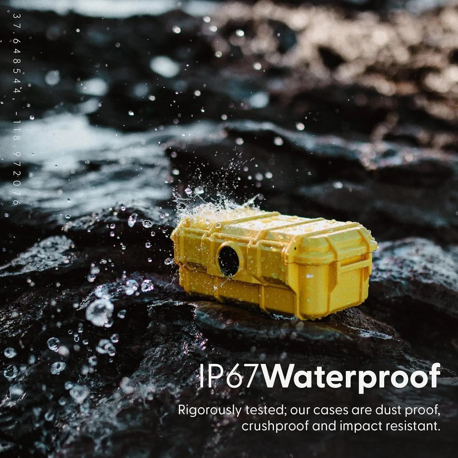 Evergreen 57 Waterproof Dry Box Protective Case with Pick & Pluck Foam - Travel Safe/Mil Spec/USA Made - for Cameras, Phones, Hiking, Boating, Water Sports, Action Cams (Yellow)