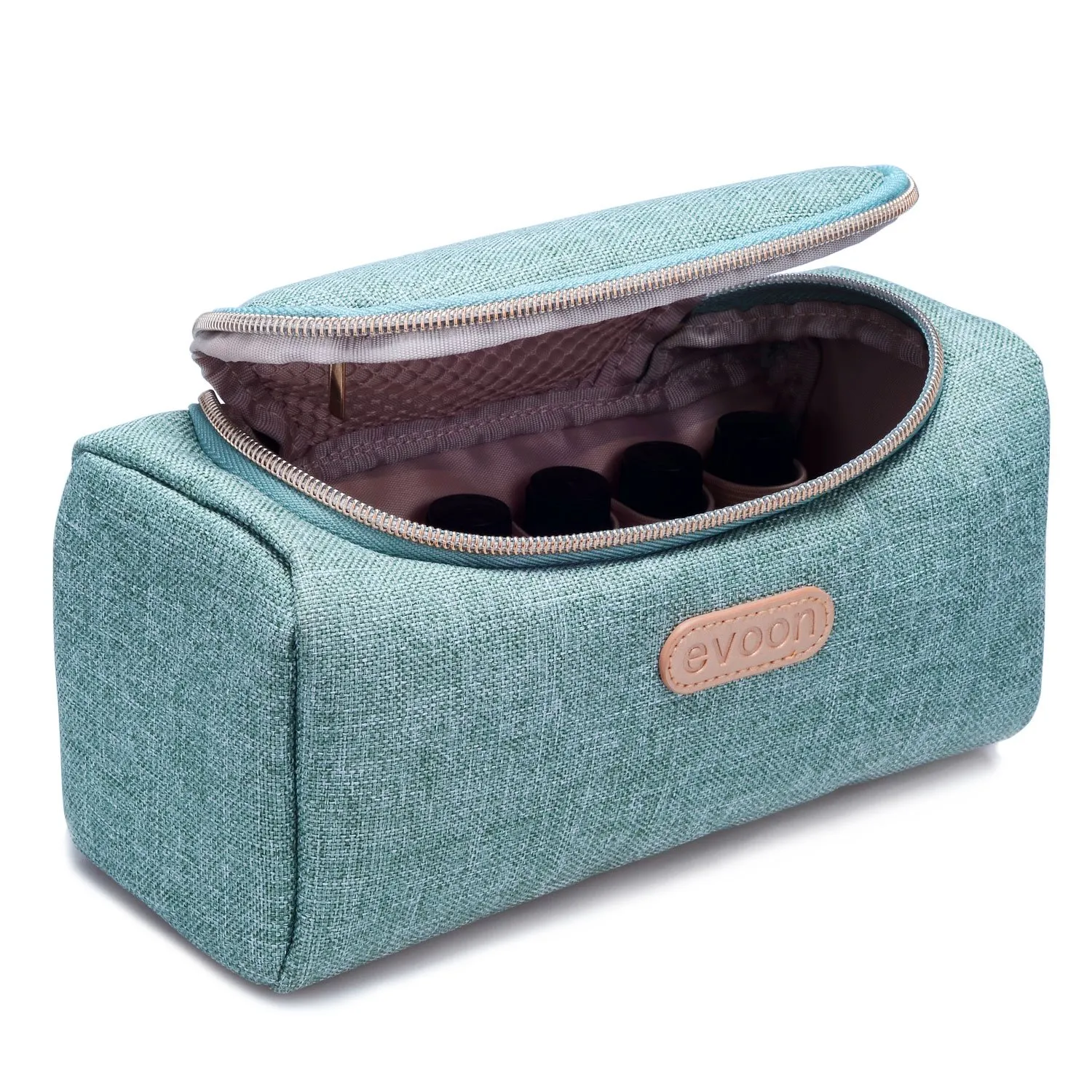 evoon Essential Oil Bag, 12 Bottles Perfect Portable Essential Oils Travel Case for Young Living & doTerra Suitable for 5ml,10ml,15ml Bottles Light Blue