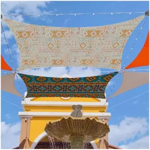 exproyzk Rectangle Sun Shade Sail, Waterproof UV Blockage Canopy Awning for Outdoor Patio and Garden, Yard Activities(#C,2x1m)