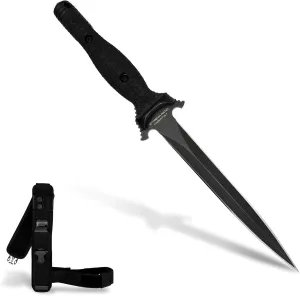 Extrema Ratio - Suppressor Operativo (Black) Fixed Blade Knife, Böhler N690 Steel Blade Hardened to 58 HRC, Burnished Finish, Full-Tang Design, Ergonomic Nylon Handle, Precision Handcrafted in Italy, Durable and Reliable