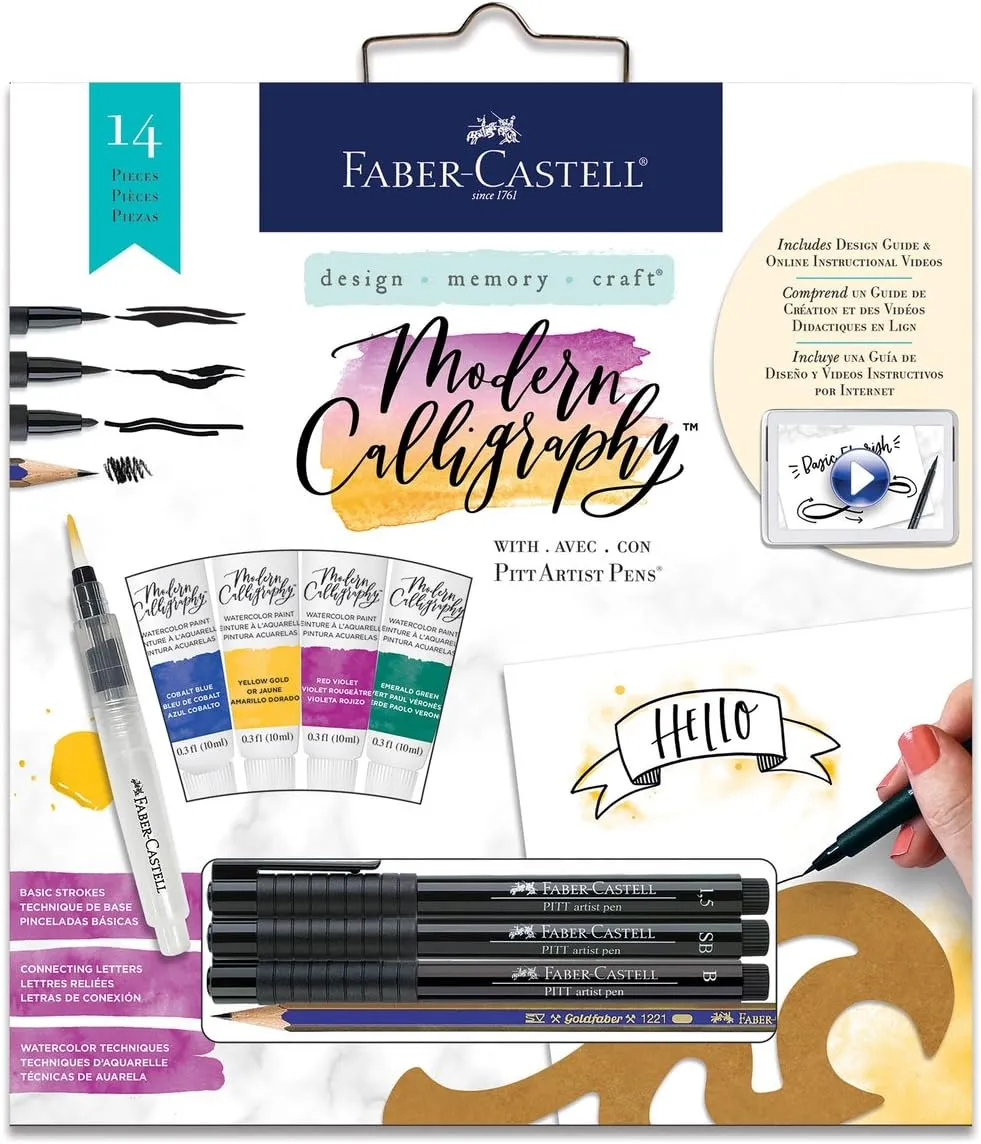 Faber-Castell Modern Calligraphy Kit - Lettering and Calligraphy Crafts for Adults with Pitt Artist Pens