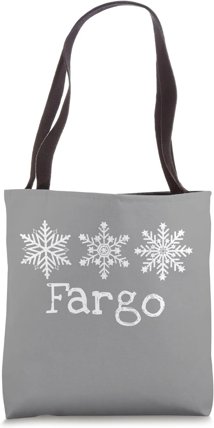 Fargo North Dakota Winter Sports Snowflakes Carnival Rustic Tote Bag