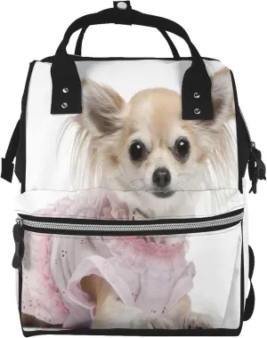 Fashion Diaper Bag Mummy Backpack Chihuahua Dog Nappy Bag Large Capacity Baby Care Bags For Mom Dad
