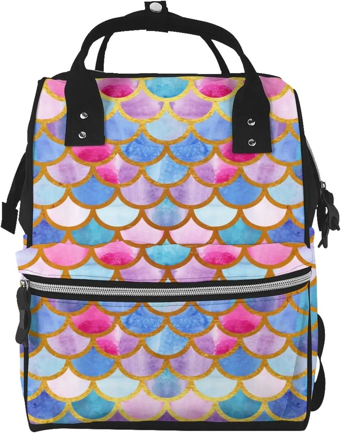 Fashion Diaper Bag Mummy Backpack Mermaid Scales Nappy Bag Large Capacity Baby Care Bags For Mom Dad